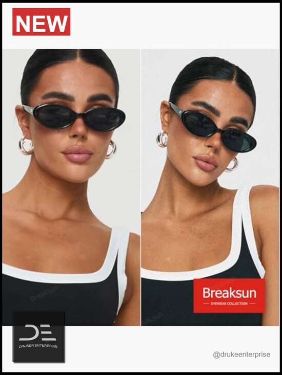 Retro Oval Sunglasses Small 90s Vintage UV400 Protection Chunky Frame